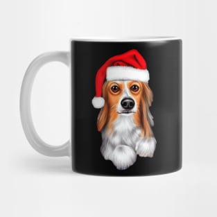 Basset Hound in a Christmas Hat Mug